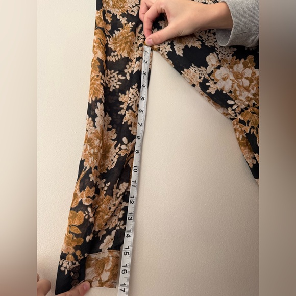 Free People Small Romper Jumpsuit Floral Sheer Lined Shorts Long Sleeve NYEParty - Picture 6 of 12